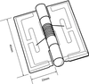 Hinge Spring Return Clear 45mm L x 22mm W