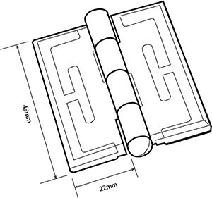Hinge Clear Acrylic 45mm L x 22mm W