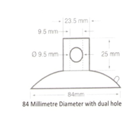 Suction Cup 84mm dia PVC No Hook