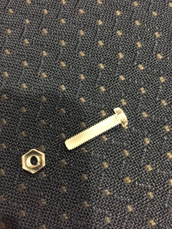 Bolt Round Head 4mm x 20mm clear acrylic